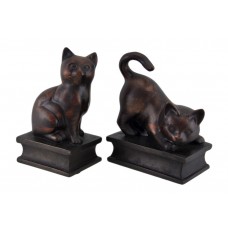 Antiqued Bronze Finish Playful Cat Bookends 602003439278  192621528268